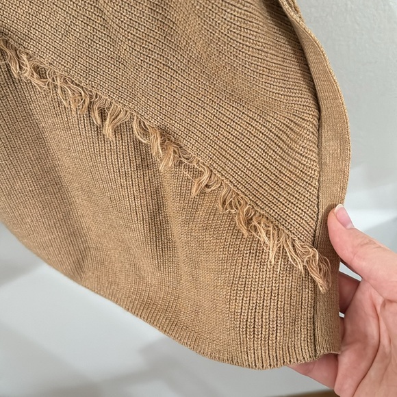 J.Jill yak hair blend fringed short sleeve Sweater top in tan Size XS/S Petite - Picture 6 of 8